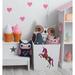 Zoomie Kids Floral Unicorn Decal, Floral Unicorn Sticker, Floral Unicorn Wall Decor Vinyl in Red/Pink/Black | 12 H x 10 W in | Wayfair