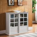 Red Barrel Studio® Bloodworth China Cabinet Wood/Glass in White | 36 H x 40 W x 16 D in | Wayfair RDBS4232 30525911