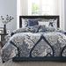 Charlton Home® Sweeten Cotton Reversible Traditional 7 Piece Comforter Set Polyester/Polyfill/Cotton Sateen in Blue | Wayfair