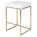 Nuevo Chi Bar & Counter Stool Upholstered/Leather/Metal/Faux leather in White | 25.8 H x 17.8 W x 17.8 D in | Wayfair HGMM152