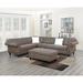 Brown Sectional - Rosdorf Park Slate Grey Breathable Leatherette Sectional Sofa Faux Leather | 37 H x 124 W x 104 D in | Wayfair