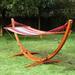 Freeport Park® Zermeno Classic Hammock w/ Stand Cotton in Brown/Indigo | 48 H x 46.5 W in | Wayfair BRAY3316 38156493