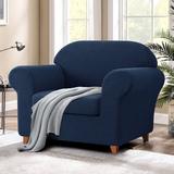 The Twillery Co.® Pizarro Box Cushion Armchair Slipcover Polyester in Gray/Blue/Black | 41 H x 48 W x 42 D in | Wayfair