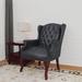 Darby Home Co Childersburg 29" W Vinyl Seat Reception Chair w/ Wood Frame Vinyl/Wood in Gray/Brown | 41.5 H x 29 W x 32 D in | Wayfair