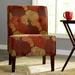 Slipper Chair - Winston Porter Berniya Upholstered Button Tufted Slipper Chair w/ Wooden Legs Polyester in Orange/Yellow/Brown | Wayfair
