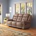 Lark Manor™ Elida 88" Pillow Top Arm Reclining Sofa Polyester in Brown | 43 H x 88 W in | Wayfair RDBT3482 41692812