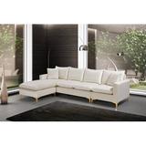 Brown Sectional - Willa Arlo™ Interiors Shumpert 110" Wide Velvet Reversible Sofa & Chaise Velvet | 33 H x 110 W x 66 D in | Wayfair