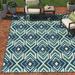 Blue/Green 43 x 0.15 in Area Rug - Andover Mills™ Jacobo Southwestern Navy Blue Indoor/Outdoor Area Rug, Polypropylene | 43 W x 0.15 D in | Wayfair