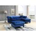 Blue Sectional - Glory Furniture Nola 98" Wide Velvet Reversible Sofa & Chaise Velvet | 32 H x 98 W x 37 D in | Wayfair G0351B-SC