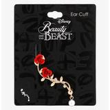 Disney Jewelry | Beauty And The Beast Rose Pearl Right Ear Cuff | Color: Gold/Red | Size: Os