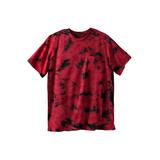 Men's Big & Tall Shrink-Less Lightweight Pocket Crewneck T-Shirt by KingSize in Red Marble (Size 6XL)