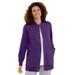 Plus Size Women's Fleece Baseball Jacket by Woman Within in Radiant Purple (Size M)