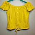 Madewell Tops | Madewell Texture & Threads Off The Shoulder Top Xs | Color: Yellow | Size: Xs