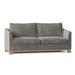 Poshbin 82" Square Arm Sofa in Blue/Brown | 40 H x 72 W x 39 D in | Wayfair 1037-MARBLU-NAT-60 inches