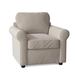 Armchair - Birch Lane™ Warrington Upholstered Armchair Sustain®/Fabric in Black/Brown | 37 H x 38 W x 37 D in | Wayfair