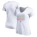 Women's Fanatics Branded White Arizona Wildcats City Pride V-Neck T-Shirt