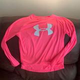 Under Armour Shirts & Tops | Girls Under Armour Drifit Long Sleeve | Color: Pink/White | Size: Lg