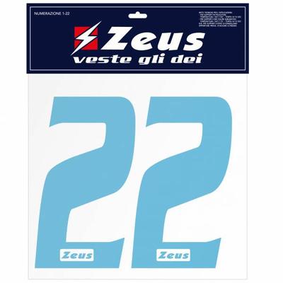 Zeus Nummern-Set 1-22 zum Aufbügeln 25cm Senior sky