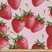 East Urban Home fab_31358_Ambesonne Fruit By The Yard, Delicious Big Strawberries On Pink Background Tasty Juicy Ripe Summer Fruits | Wayfair