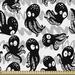 East Urban Home fab_47949_Ambesonne Octopus By The Yard, Cartoon Ocean Animals In Various Expressions Sleepy Curious Zigzag Backdrop | Wayfair