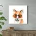 Redwood Rover Fox in Glasses by Mercedes Lopez Charro - Wrapped Canvas Painting Print Canvas in Green/Orange/White | 30 H x 30 W x 1.25 D in | Wayfair