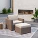 Latitude Run® Amberson Fully Assembled 33" Wide Outdoor Wicker Patio Sofa w/ Cushions All - Weather Wicker/ in Brown | Wayfair