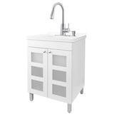 Ebern Designs Hamed 24" W x 21.75" D x 49.75" H Single Laundry Room Vanity Set in White | 49.75 H x 24 W x 21.75 D in | Wayfair
