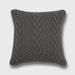 Chunkey Sweater Knit Pillow by Evergrace Home in Charcoal Grey (Size 20" X 20")