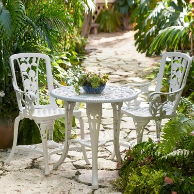 3-Pc. Rose Bistro Set by BrylaneHome in White Pati...