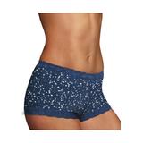 Plus Size Women's Microfiber and Lace Boyshort by Maidenform in Shiny Star Navy (Size 8)