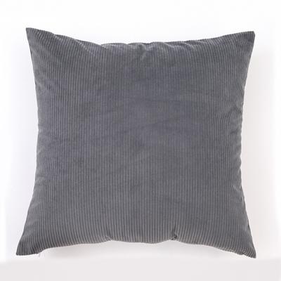 Solid Ribbed Toss Pillow by Evergrace Home in Gray (Size 18" X 18")