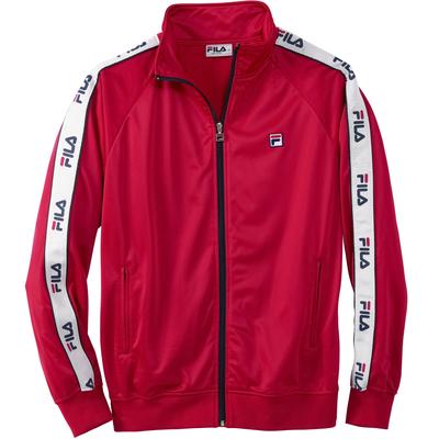 Men's Big & Tall Taped Logo Track Jacket by FILA in Red (Size 5XLT)