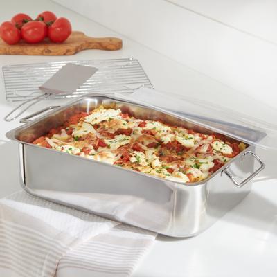 4-Pc. All-In-One Roaster & Lasagna Pan by BrylaneHome in Stainless