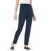 Plus Size Women's Straight Leg Ponte Knit Pant by Woman Within in Navy (Size 16 T)