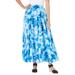Plus Size Women's Pull-On Elastic Waist Crinkle Printed Skirt by Woman Within in Bright Cobalt Pretty Tie Dye (Size 2X)