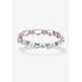 Women's Simulated Birthstone Heart Eternity Ring by PalmBeach Jewelry in June (Size 8)