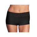 Plus Size Women's Cotton Dream Boyshort With Lace by Maidenform in Black (Size 8)