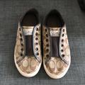 Coach Shoes | Coach No Lace Signature Print Sneakers | Color: Brown/Tan | Size: 5.5