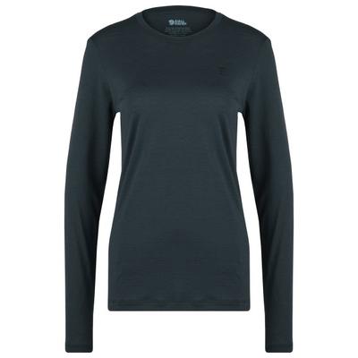 Fjällräven - Women's Abisko Wool L/S - Merinolongsleeve Gr S blau/schwarz