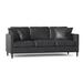 Langley Street® Del Lago 88.5" Square Arm Sofa Faux Leather/Polyester in Black | 38.5 H x 88.5 W x 37.5 D in | Wayfair