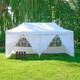 Tonnelle de Jardin 3 x 6 m Blanche Imperméable - Tonnelle Pliante avec Parois 320 g/m² - Barnum