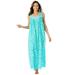 Plus Size Women's Long Sleeveless Floral Nightgown by Only Necessities in Aquamarine Paisley (Size 38/40)