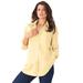 Plus Size Women's Long-Sleeve Kate Big Shirt by Roaman's in Banana (Size 42 W) Button Down Shirt Blouse