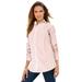 Plus Size Women's Long-Sleeve Kate Big Shirt by Roaman's in Antique Strawberry Stripe (Size 38 W) Button Down Shirt Blouse