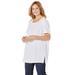 Plus Size Women's Easy Fit Short Sleeve Scoopneck Tee by Catherines in White (Size 1XWP)