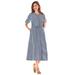 Plus Size Women's Short-Sleeve Seersucker Dress by Woman Within in Navy Gingham (Size 16 W)
