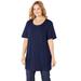 Plus Size Women's Easy Fit Short Sleeve Scoopneck Tee by Catherines in Mariner Navy (Size 1X)