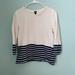 J. Crew Sweaters | J. Crew White Sweatshirt With Navy Stripes | Color: Blue/White | Size: S