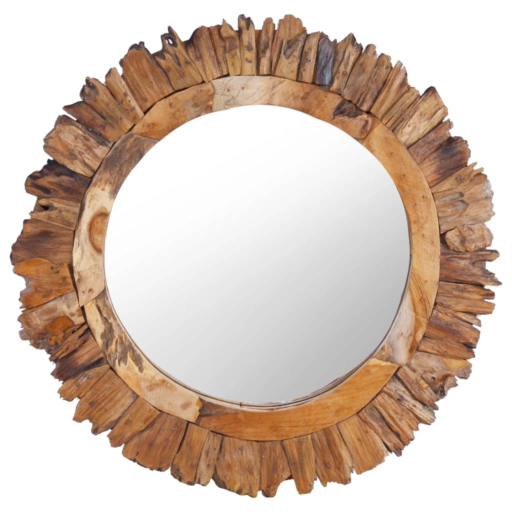 vidaXL Wandspiegel 60 cm Teak Rund Image