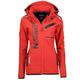 Geographical Norway Reine Lady - Waterproof Softshell Jacket for Women - Outdoor Hooded Jacket - Winter Resistant Windbreaker - Outdoor activities Hiking (Red / Black XL, Size 4)